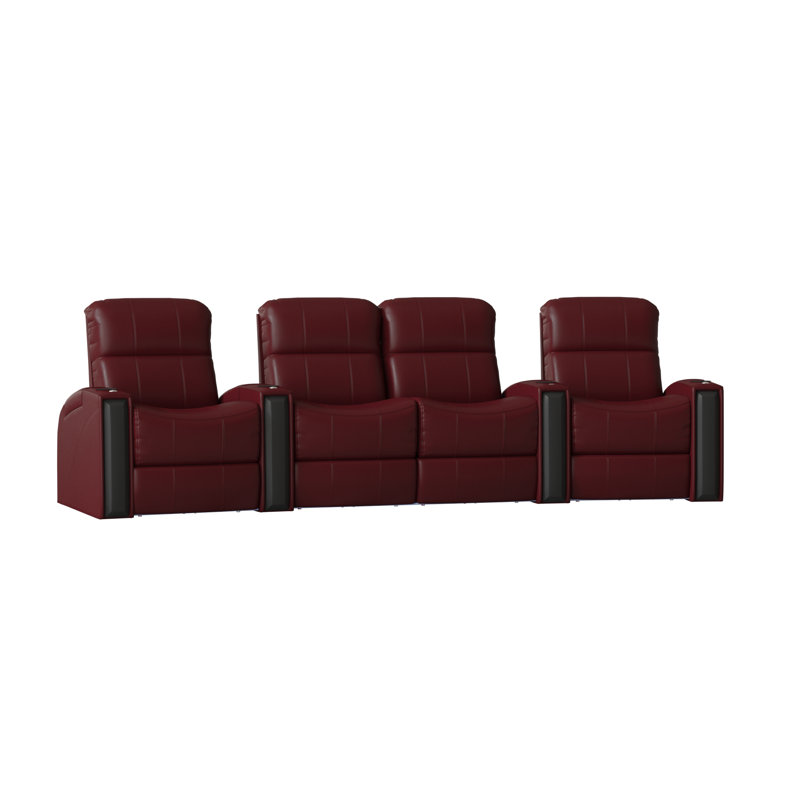 Latitude Run Contemporary Home Theater Curved Row Seating (Row of 4